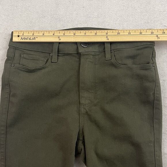PAIGE Hoxton Ankle Pants Size 27 Green Chive Luxe Coating Slim Fit Stretch - Picture 5 of 14